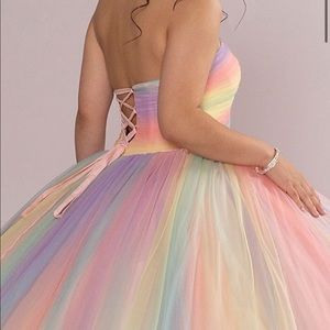 Brand new! Rainbow Prom or Quinceanera dress that was never. Gorgeous gown.
